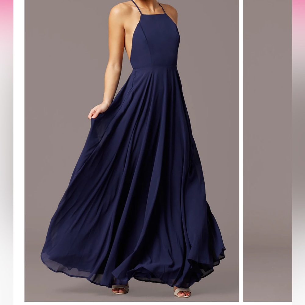 Navy long dress